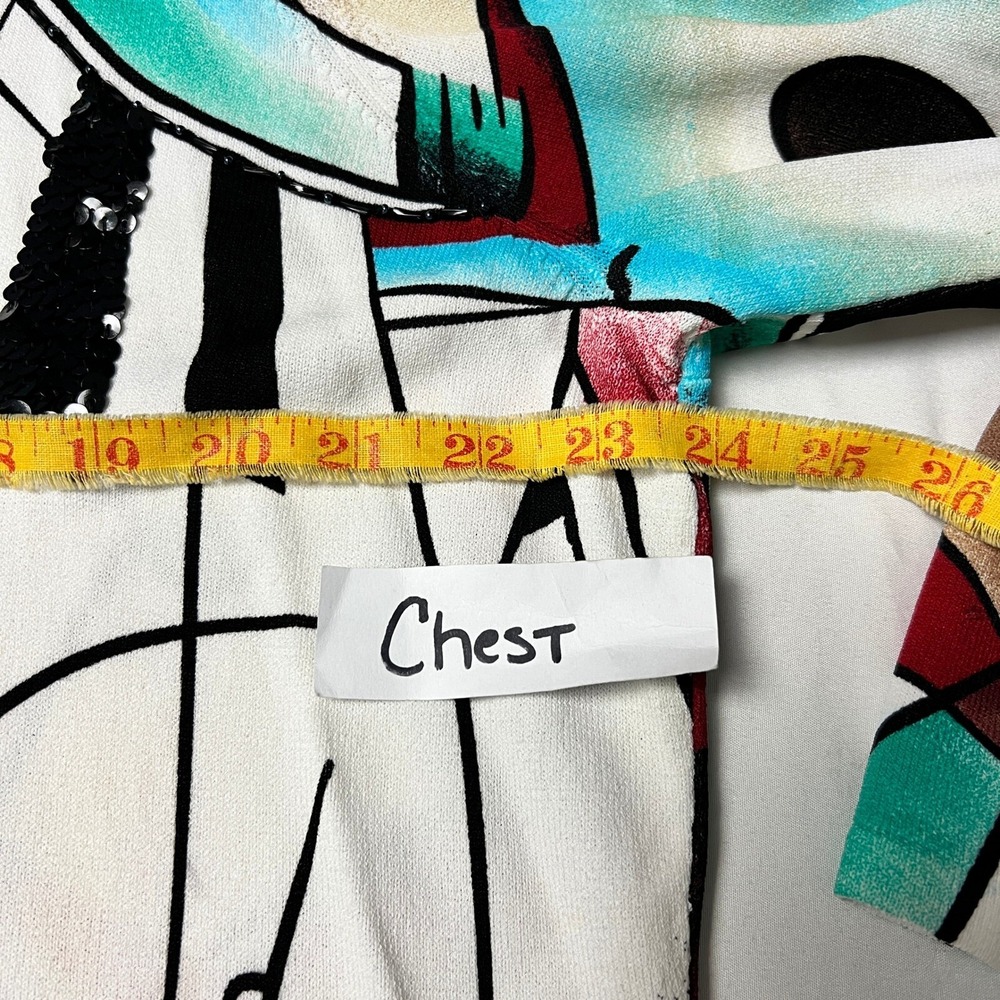 NVD Abstract Art to Wear Musical Notes Print Modernist Abstract Top Colorful XXL - Picture 8 of 12